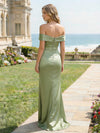 Satin Off the Shoulder Bodycon Bridesmaid Dresses