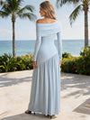 Jersey Off the Shoulder Long Sleeves Formal Dresses