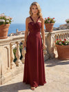 Chiffon Spaghetti Straps Pleated Bridesmaid Dresses