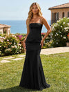 Satin Chiffon Strapless Mermaid Bridesmaid Dresses