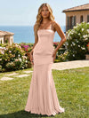 Satin Chiffon Strapless Mermaid Bridesmaid Dresses