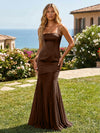 Satin Chiffon Strapless Mermaid Bridesmaid Dresses