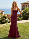 Satin Chiffon Strapless Mermaid Bridesmaid Dresses