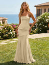 Satin Chiffon Strapless Mermaid Bridesmaid Dresses