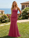 Satin Chiffon Strapless Mermaid Bridesmaid Dresses