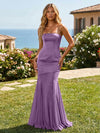 Satin Chiffon Strapless Mermaid Bridesmaid Dresses