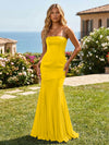 Satin Chiffon Strapless Mermaid Bridesmaid Dresses