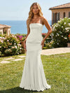 Satin Chiffon Strapless Mermaid Bridesmaid Dresses