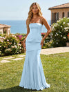 Satin Chiffon Strapless Mermaid Bridesmaid Dresses