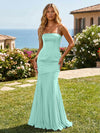 Satin Chiffon Strapless Mermaid Bridesmaid Dresses