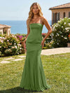 Satin Chiffon Strapless Mermaid Bridesmaid Dresses