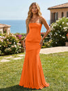 Satin Chiffon Strapless Mermaid Bridesmaid Dresses