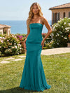 Satin Chiffon Strapless Mermaid Bridesmaid Dresses