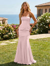 Satin Chiffon Strapless Mermaid Bridesmaid Dresses