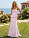 Satin Chiffon Strapless Mermaid Bridesmaid Dresses