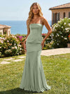 Satin Chiffon Strapless Mermaid Bridesmaid Dresses