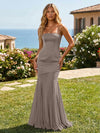 Satin Chiffon Strapless Mermaid Bridesmaid Dresses