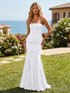 Satin Chiffon Strapless Mermaid Bridesmaid Dresses