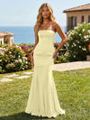 Satin Chiffon Strapless Mermaid Bridesmaid Dresses