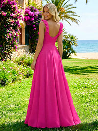 Chiffon Square Neck Ruffles Bridesmaid Dresses