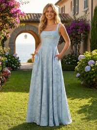 Floral Chiffon Bridesmaid Dresses with Pockts