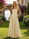 Floral Chiffon Bridesmaid Dresses with Pockts