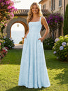 Floral Chiffon Bridesmaid Dresses with Pockts