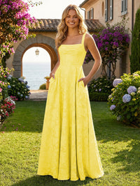 Floral Chiffon Bridesmaid Dresses with Pockts