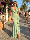 Chiffon Halter Bridesmaid Dresses with Slit