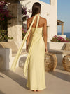 Satin Strapless Bridesmaid Dresses with Scarf