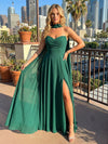Chiffon A Line Sweetheart Side Slit Bridesmaid Dresses with Scarf