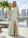 Chiffon A Line Crew Neck Sash Bridesmaid Dresses