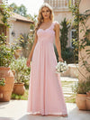 Chiffon A Line One Shoulder Floral Bridesmaid Dresses