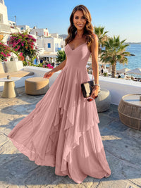Chiffon A Line Spaghetti Straps Irregular Bridesmaid Dresses