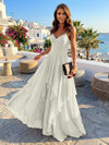 Chiffon A Line Spaghetti Straps Irregular Bridesmaid Dresses
