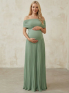 Chiffon A Line Off the Shoulder Pleated Formal Dresses
