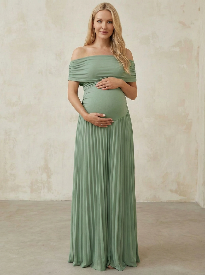 Chiffon A Line Off the Shoulder Pleated Formal Dresses