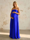 Satin A Line Strapless Simple Formal Dresses