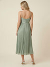 Chiffon A Line Spaghetti Straps Pleated Formal Dresses