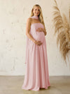 Silk Satin A Line Strapless Formal Dresses with Scarf