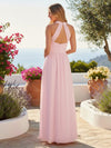 Chiffon A-Line Halter Pleated Bridesmaid Dresses