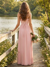 Chiffon A-Line Spaghetti Straps Pleated Bridesmaid Dresses
