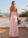 Chiffon A-Line Spaghetti Straps Pleated Bridesmaid Dresses