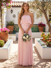 Chiffon A-Line Strapless Pleated Bridesmaid Dresses