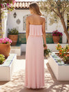 Chiffon A-Line Strapless Pleated Bridesmaid Dresses