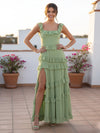 Chiffon A-Line Square Neck Ruffles Bridesmaid Dresses