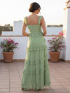 Chiffon A-Line Square Neck Ruffles Bridesmaid Dresses