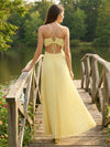 Chiffon A-Line Halter Pleated Bridesmaid Dresses
