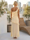 Chiffon Mermaid One Shoulder Tiered Bridesmaid Dresses