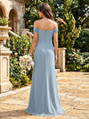Chiffon Mermaid Off the Shoulder Pleated Bridesmaid Dresses